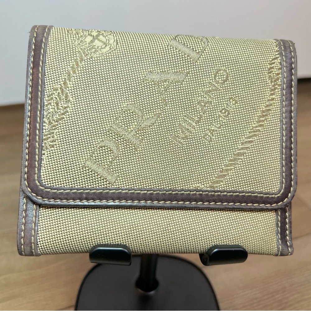 PRADA Logo Khaki Canvas and Leather Bifold Wallet - EUC